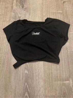 Bombshell Sportswear Black Short Sleeve Cropped Top